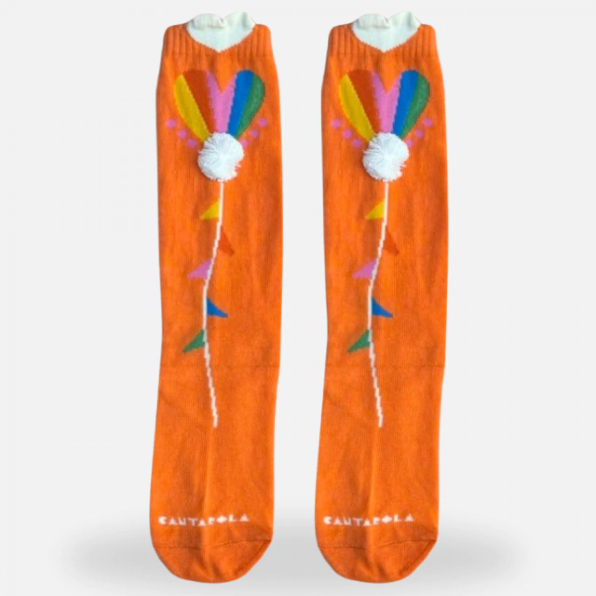 Meia Balão Colorido Laranja Cantarola