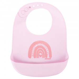 Babador de Silicone Ajustável Rosa Pimpolho