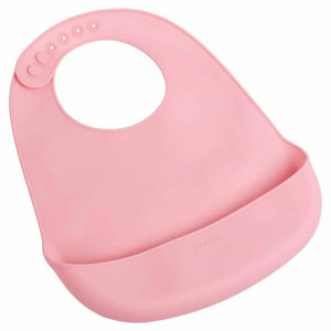 Babador de Silicone Ajustável Rosa Pimpolho