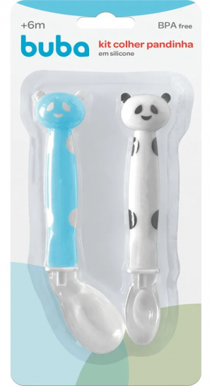 Kit Colher Pandinha Azul Buba